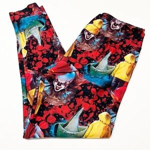 My Lala Leggings Womens It Pennywise Character Print Leggings Size Curvy